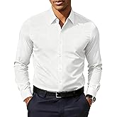 PJ PAUL JONES Men's Slim Fit Dress Shirts Business Casual Long Sleeve Stretch Wrinkle Free Shirt