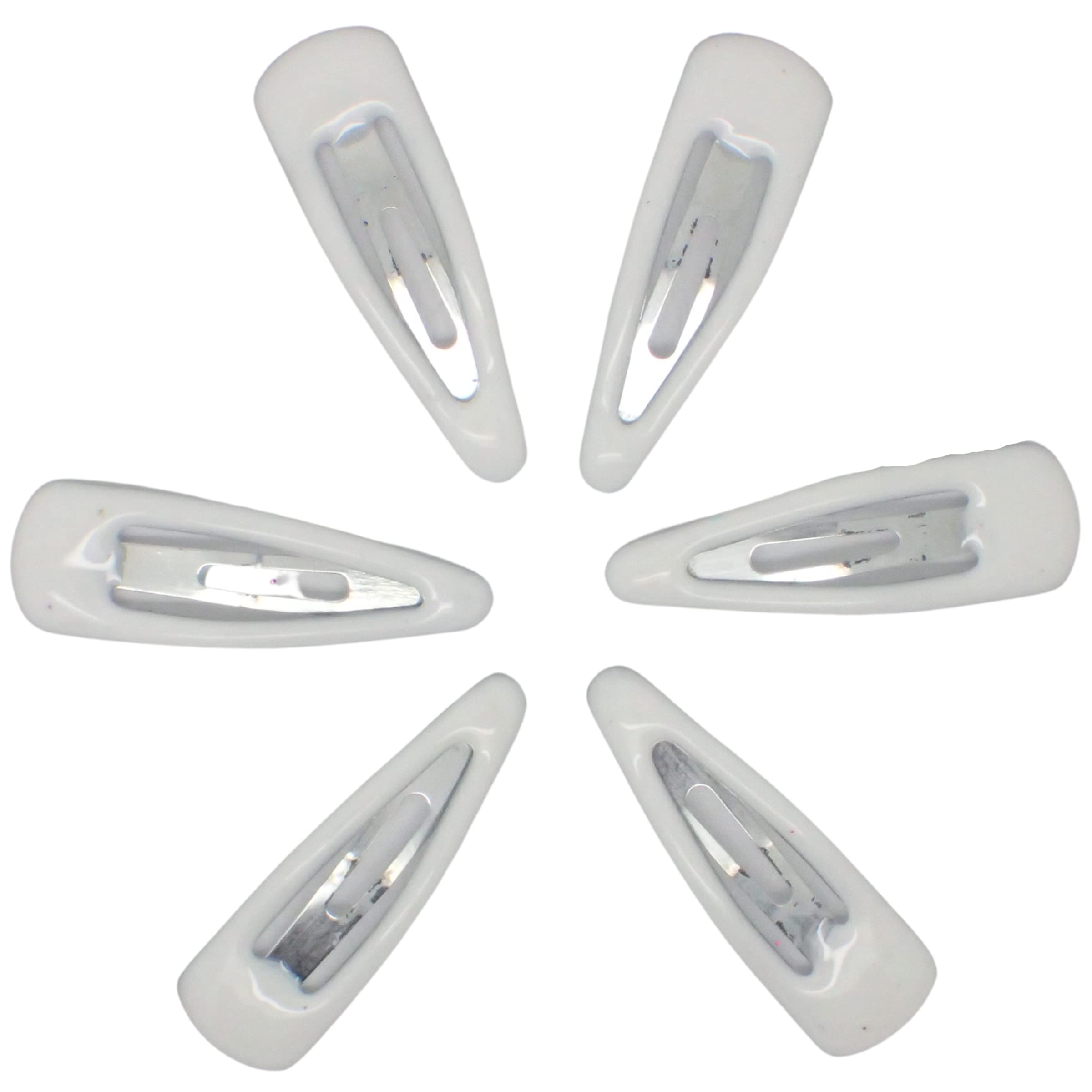 Topkids Small Mini Metal Hair Clips and Styling Slides for Girls, Women and Toddlers - White (6 Pieces)