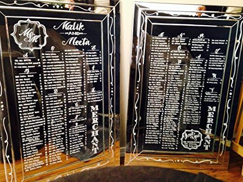 Frameless Mirror for Wedding Seating Charts- 200 guests or less