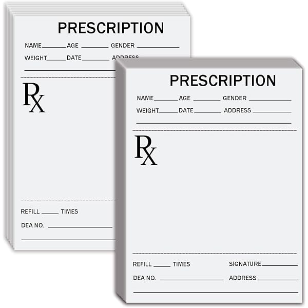 Printable Blank Prescription Pad Template