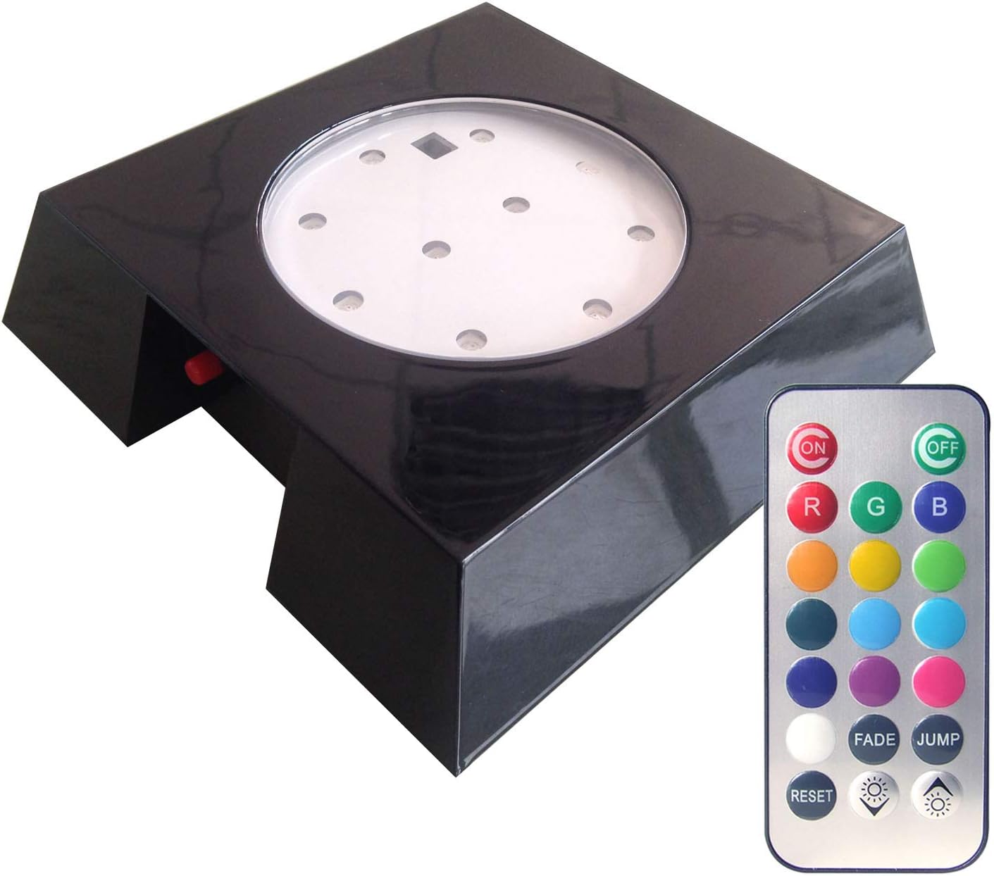 Qiduodu IR Remote Control Rechargealbe Multi Color Led Square Light Base Table Centerpiece Vase Trophy Lighting