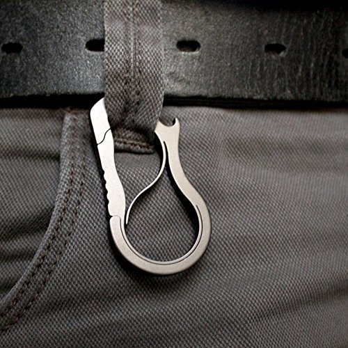 Idakekiy Full Stainless Steel Anti-lost KeyChain Carabiner Mutil Function Home Tool with Bottle Opener for Home (Black)