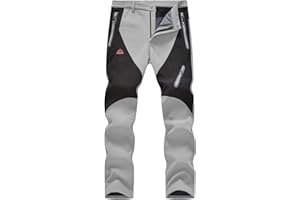 YSENTO Men's Fleece Lined Ski Snow Pants Winter Waterproof Softshell Insulated Hiking Cargo Pants