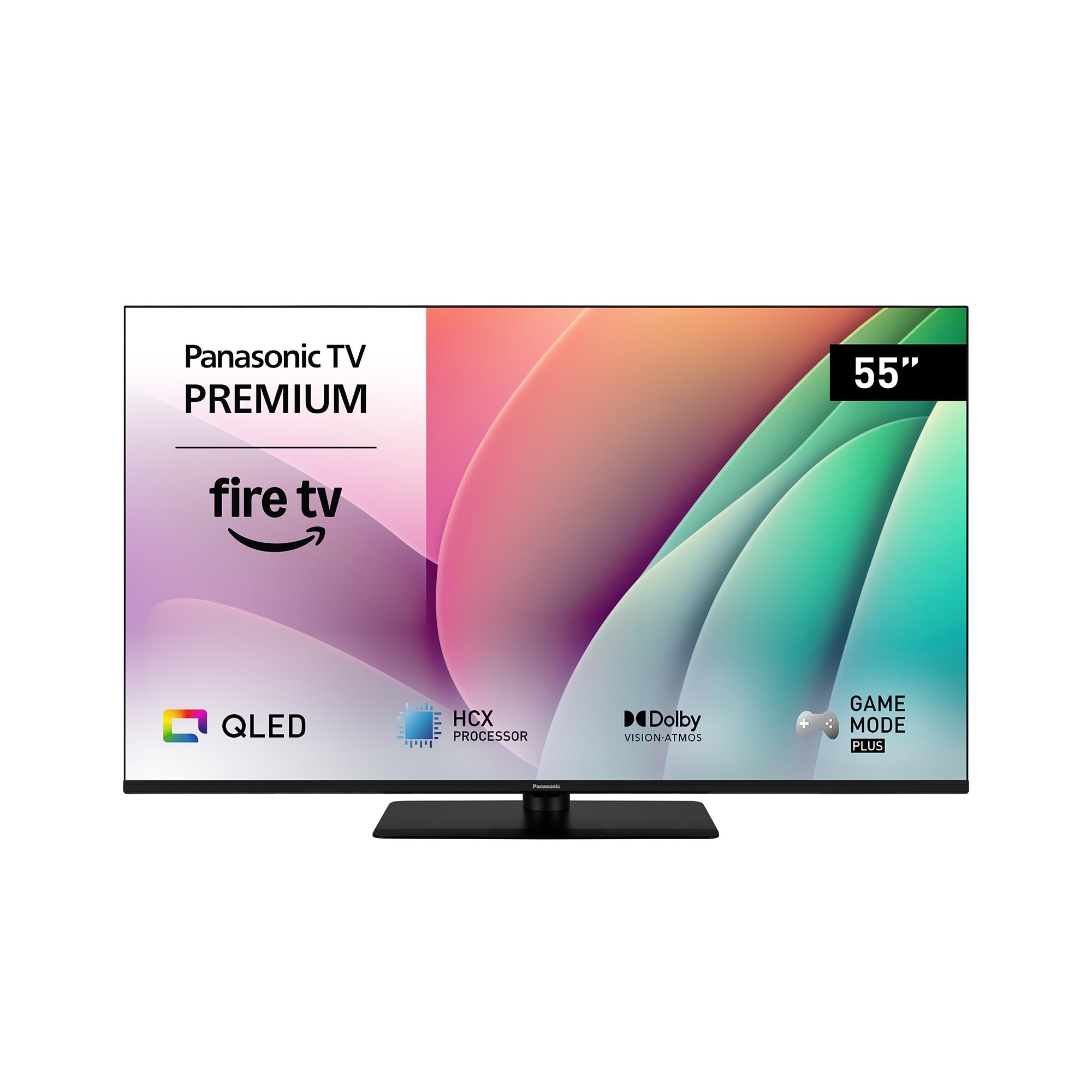 Panasonic Premium TV-55W80AEZ, Serie W80 55 pollici Smart, QLED 4K Ultra HD, Fire OS, Dolby Vision e Atmos, Modalità Game Plus, Controllo Vocale Alexa, Airplay, 2024, Nero