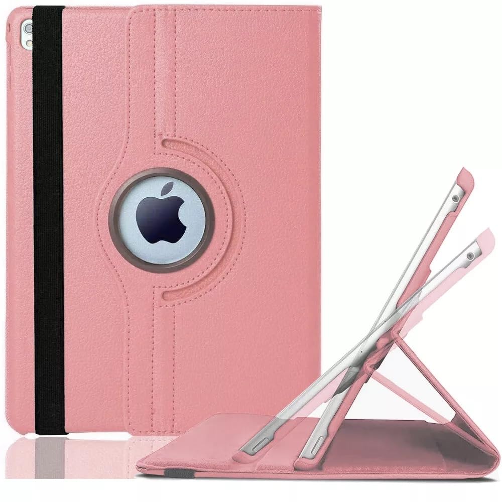 World Biz 360 Rotation Case for iPad Pro 12.9" (2015-2017) (1st / 2nd Generation) Shockproof PU Leather Book Style Flip Folio 360° Rotating Protection Cover With Folding Stand Function (Rose Gold)