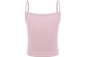 dPois Kids Girls Dance Crop Tank Tops Spaghetti Straps Sports Yoga Bras Seamless Gym Training Vest Underwear
