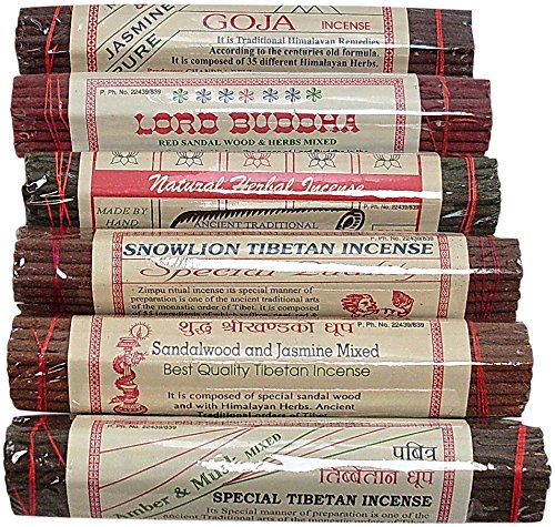6 Aromas Nepalese/Tibetan Incense - Assorted pack of 6