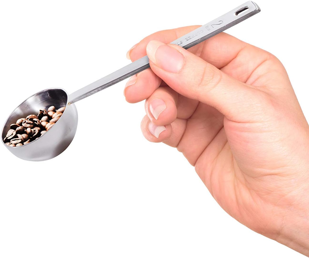 ORBLUE Stainless Steel Coffee Scoop Set 2 Pack, 1 Tbsp (15 ml) & 2 Tbsp (30 ml) Coffee Measuring Spoons with Long Handle - Image 3