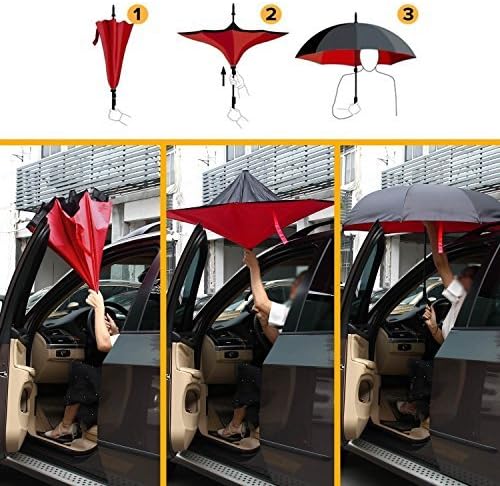 Xiujanet Double Layer Inverted Umbrella(Gift Idea),Germany Reversible Umbrella Windproof, Large Straight Umbrella With C-Shaped Handle（3rd generation）