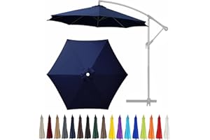 GLDDFDG 10Ft 6 Ribs Patio Umbrella Replacement Canopy (Canopy only), Canopy Replacement UV Protection Waterproof Outdoor Table Market Yard Umbrella Top Outdoor Umbrella Canopy,Navy Blue,10FT