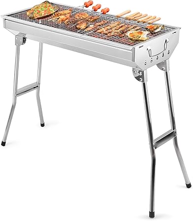 Amazon Com Barbecue Charcoal Grill Stainless Steel Folding
