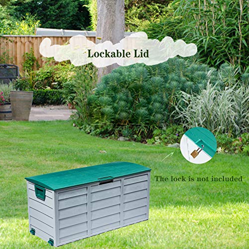 image for Tiptiper Deck Box, 79 Gallon Outdoor Storage Box Waterproof with Locka