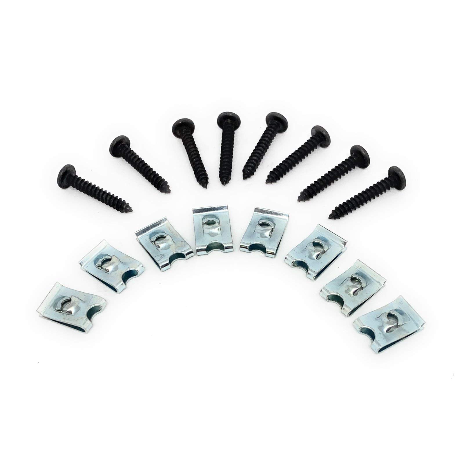 Sound-way - 8 x Spire Clips Car Speaker Door Panel Fixtures Fitting U Clips Self Tappers Screws - CA-16