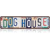 Vintage Dog House Wall Decor Street Signs Dog Lover Metal Tin Signs 16 x 4 Inches