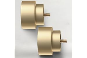 IFELS Black End Cap Finials for Curtain Rods of 7/8 and 1 Inch Diameter, Modern Window Treatment Finials Set of 2 (A1,Gold,2 Pack)