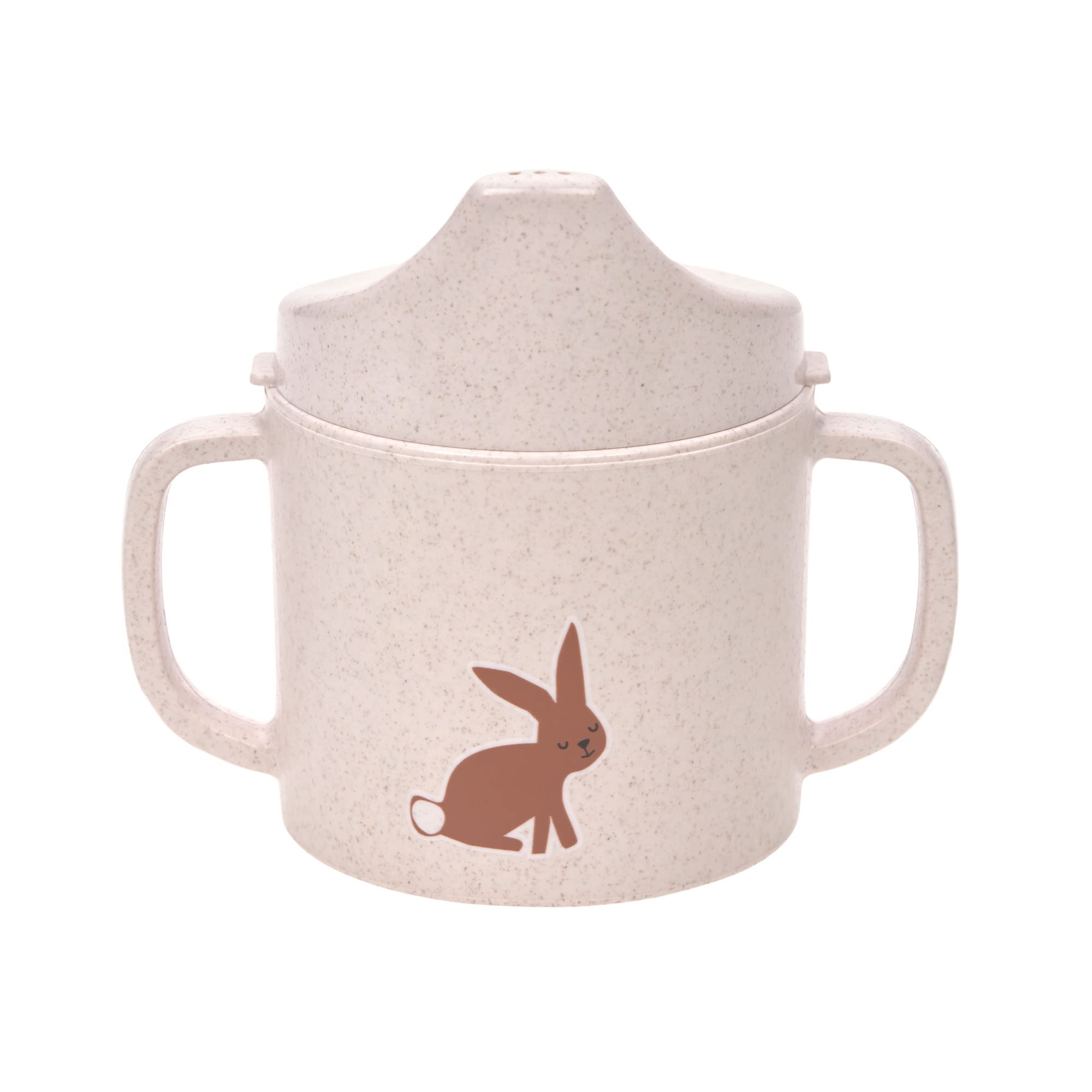 LÄSSIG Children's Training Cup with Handle and Removable Lid 150 ml/Sippy Cup Little Forest Rabbit,1310066727