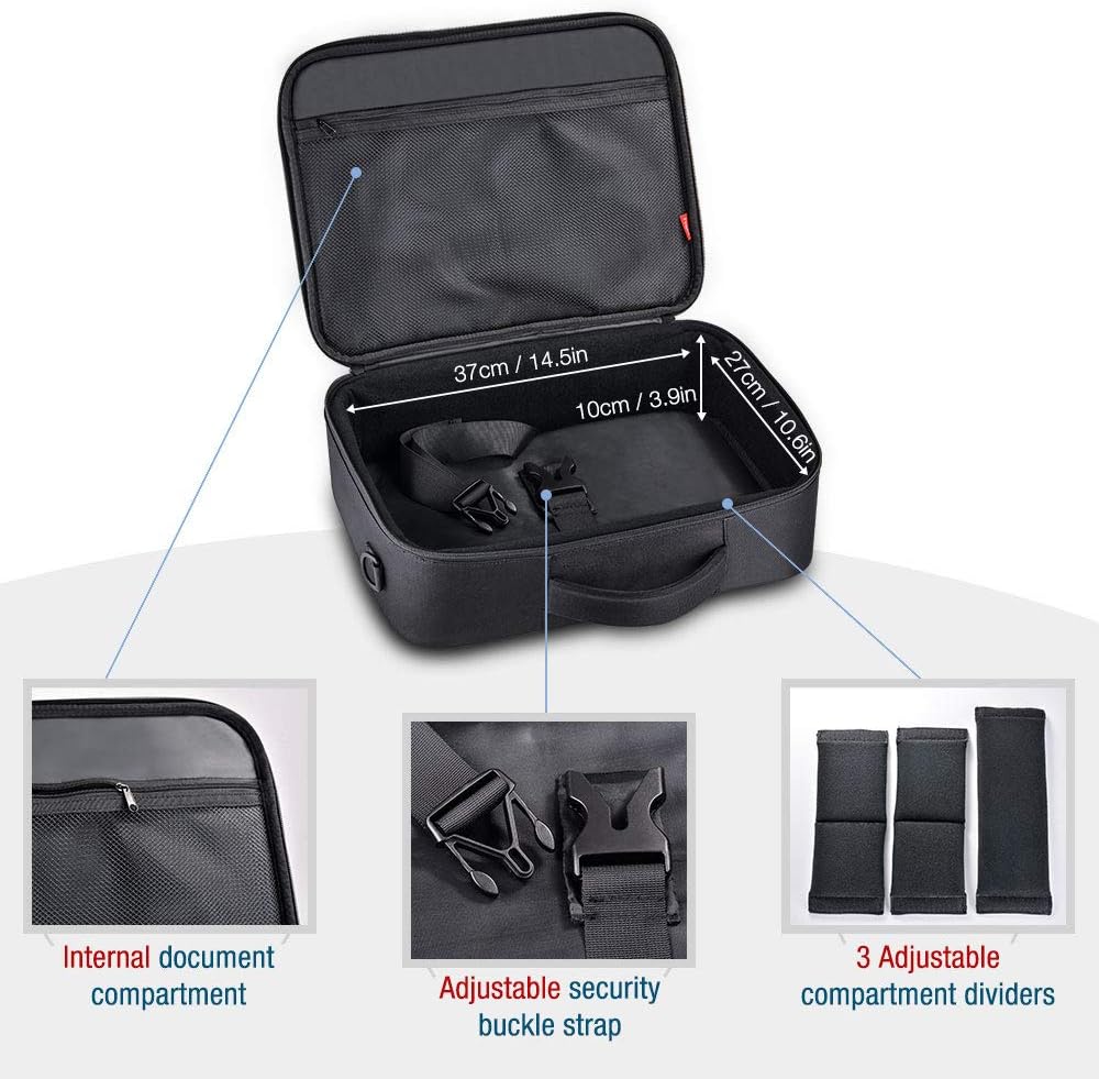 Projector Case, Projector Travel Carrying Bag Internal Dimension 14.5"x10.6"x3.9" with Adjustable Shoulder Strap & Compartment Dividers for for Acer, Epson, Benq, LG, Sony (Large): Electronics