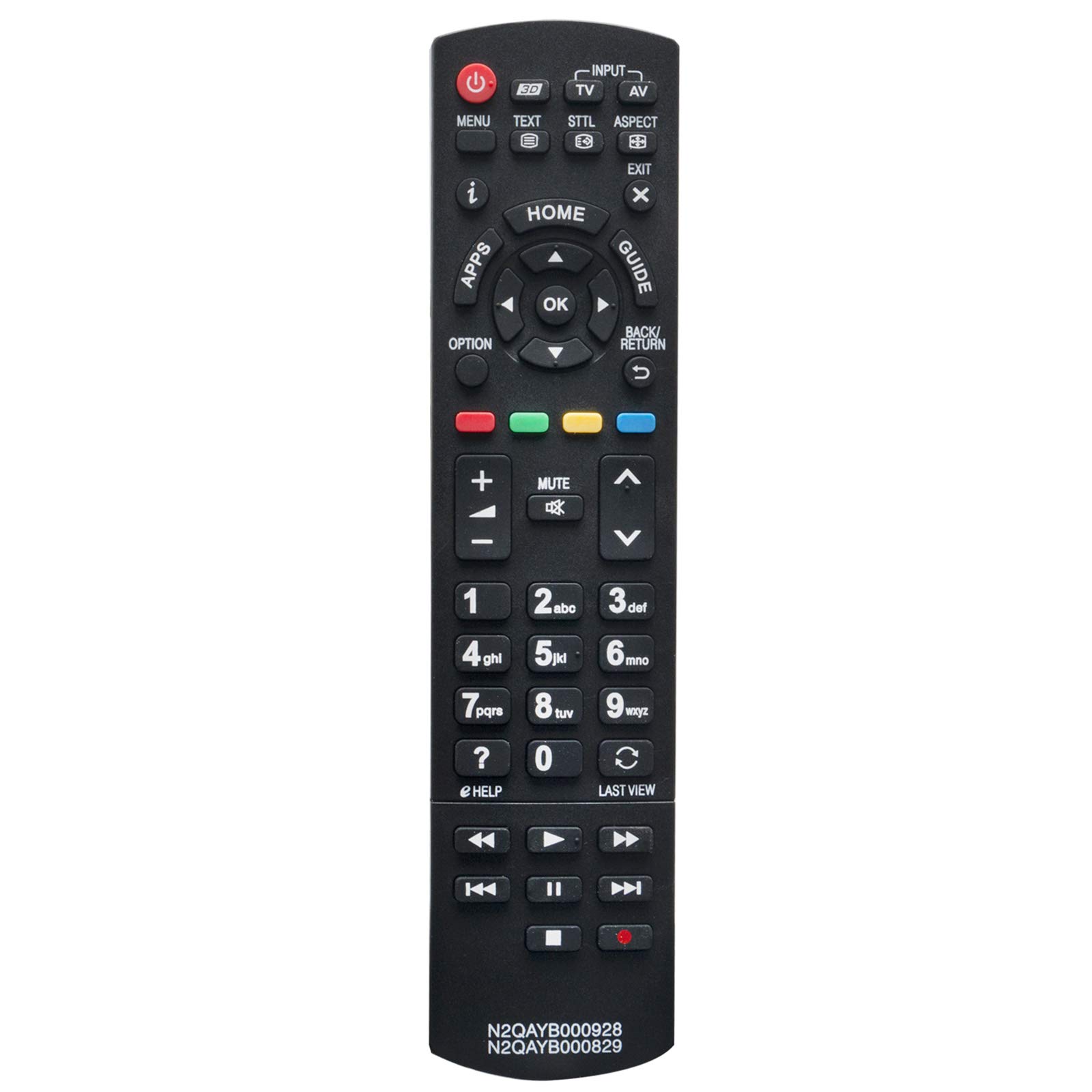 VINABTY N2QAYB000928 N2QAYB000829 Replacement Remote Fit for Panasonic Vier TV TX-39ASF657 TX-39ASN658 TX-39AST656 TX-39ASW754 TX-39ASX659 TX-42AS740B TX-42AS740E TX-42AS750E TX-42ASE650 TX-42ASF657