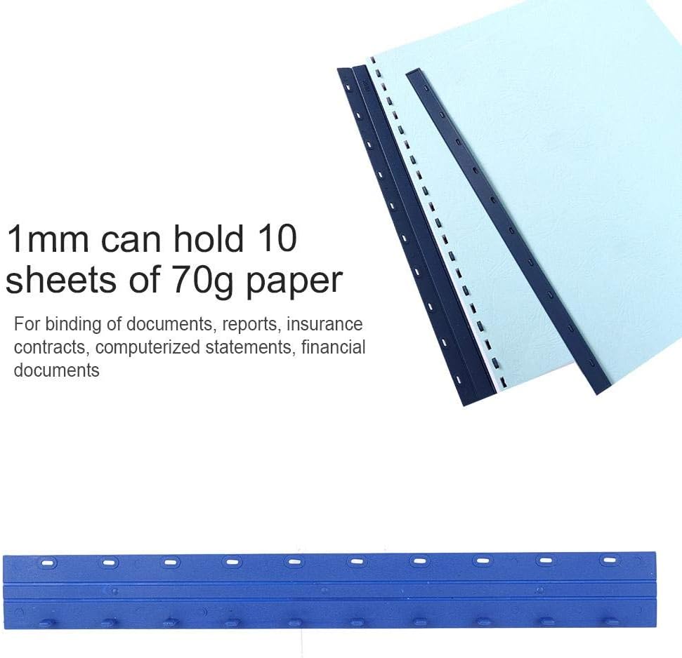 100pcs 5mm Blue Binding Strip Bars Slide A4 File Document Report Binding Strip Binding Consumables(5mm) : Office Products
