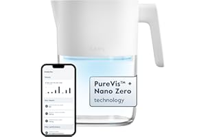 LARQ PureVis 3-in-1 Water Pitcher – Purifier, Filter & Tracking, 8-Cup Water Purifier Pitcher with Advanced Filter for Clean & Crisp Water – Removes Chlorine, PFAS, Lead & More – Pure White