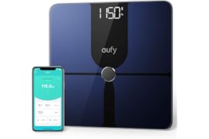 eufy by Anker, Smart Scale P1 with Bluetooth, Body Fat Scale, Wireless Digital Bathroom Scale, 14 Measurements, Weight/Body Fat/BMI, Fitness Body Composition Analysis, Black/White, lbs/kg.