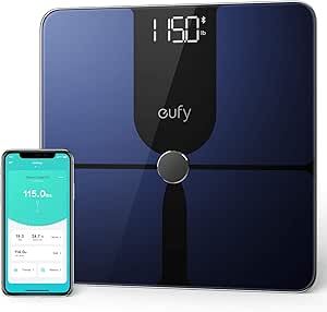eufy by Anker, Smart Scale P1 with Bluetooth, Body Fat Scale, Wireless Digital Bathroom Scale, 14 Measurements, Weight/Body Fat/BMI, Fitness Body Composition Analysis, Black/White, lbs/kg.