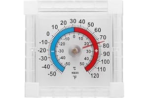 MIKSUS 3.5" New Premium Large Numbers Window Thermometer Outdoor Waterproof Decorative (Upgraded Accuracy and Design)