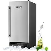 IECIVC Commercial Under Counter Ice Maker Machine, 80 LBS/Day with 25 LBS Storage Bin, 15'' W Built-in & Freestanding Ice Mak