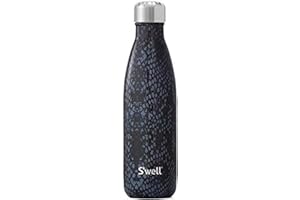 S'well Vacuum Insulated Stainless Steel Water Bottle, 17 oz, Black Boa