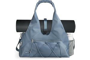 Forestfish Gym Bag For Women With Yoga Mat Holder & Shoe Compartment & Wet Dry Storage Pocket & Adjustable Strap