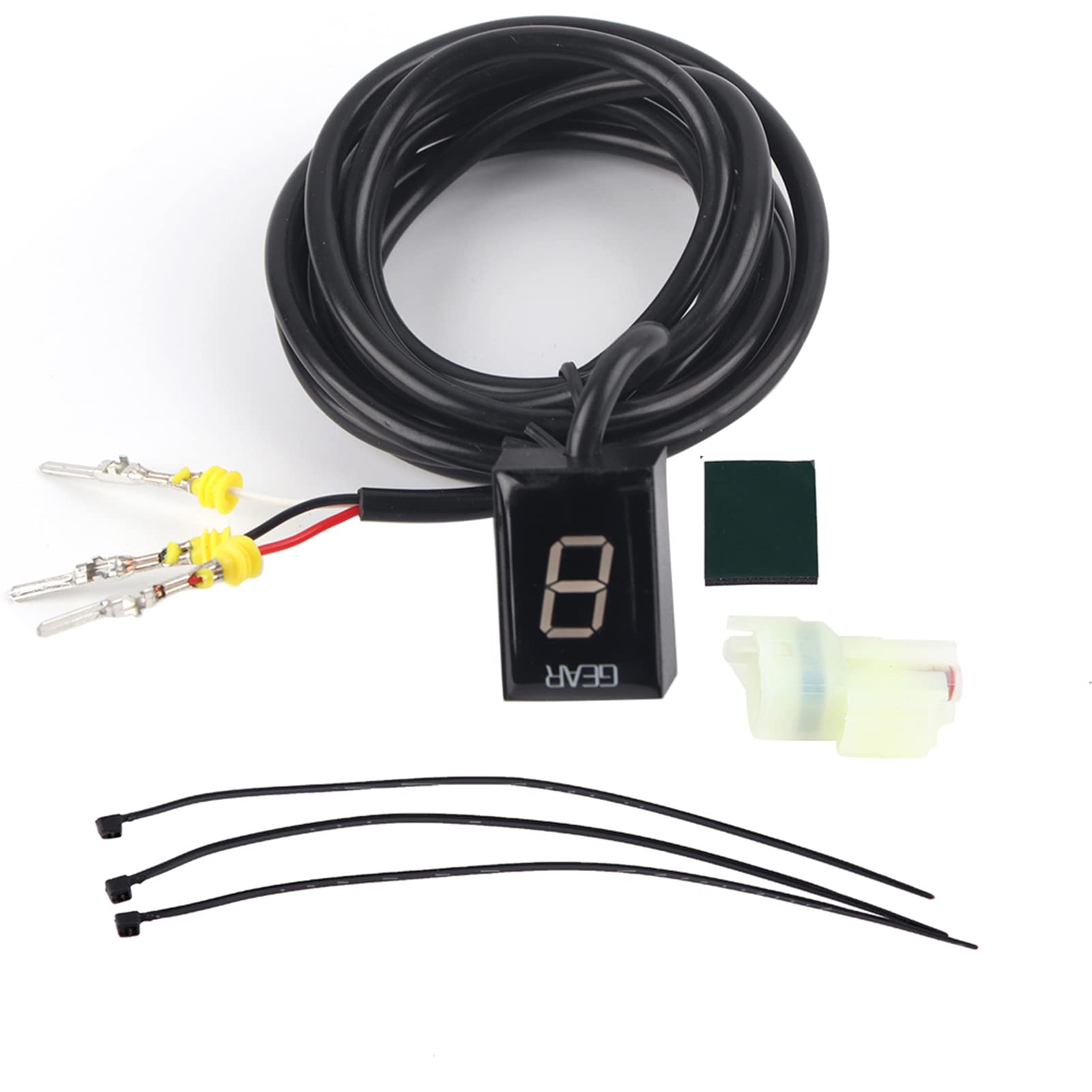 Motorcycle Gear Indicator, Keenso Waterproof Motorcycle ECU Plug Mount Gear Indicator LED Display 6 Speed Digital Gear Indicator Shift Lever Display for Er-4n/Kle650/Ninja250r/Ninja400r other