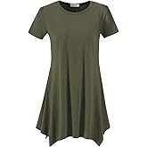 Topdress Women's Loose Fit Swing Shirt Casual Tunic Top for Leggings