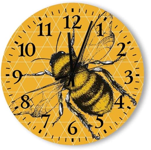 No Branded Large Wall Clock Silent Non Ticking, Bee