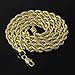 Jewel Town Mens 14k Yellow Gold Plated Width 3 4 5 6mm French Rope Link Chain Necklace