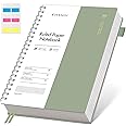 EMSHOI Lined Journal A4 Spiral Notebook, College Ruled Notebook, 300 Pages/150 Sheets, 100gsm Acid-Free Paper, Waterproof Softcover Notebook for School, Work, Writing, 8.27" × 11.2" - Light Green