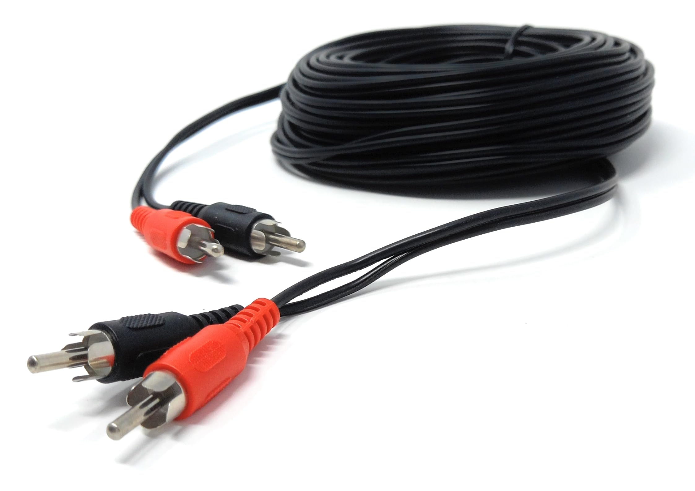 DRUT 15m RCA to RCA Phono Twin Jack to Jack Stereo Audio Cable Lead Cord Compatible With CD/DVD/Amplifier/Hifi/DJ Mixer/Turntable (Black Nickel Connectors) 50ft