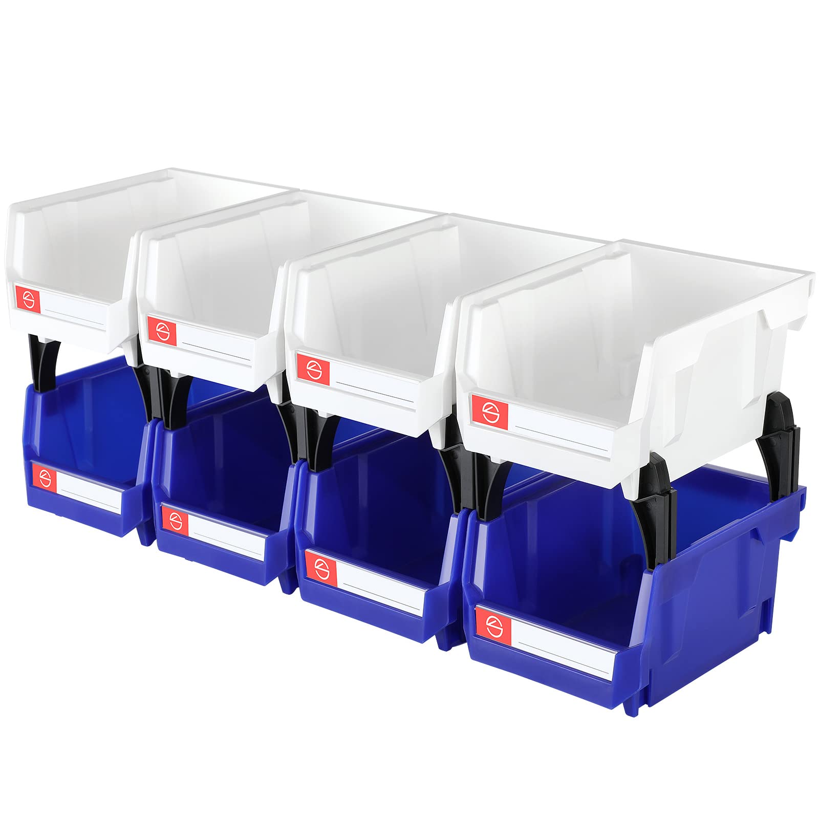 Pe&Hui Storage Organizer Bins,Wall Mount Storage Parts Rack,Stackable Shop Tool Bins for store Screws,Small Parts,Office Supplies and other Accessories(8 Pack) — image 1