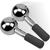 Ice Globes for Facials | Unbreakable Steel Cooling Roller | Cryo Sticks for Face | Massager for Face Neck & Eyes | Skin Care for Dark Circles, Puffiness, Wrinkles, Collagen Production (Black)