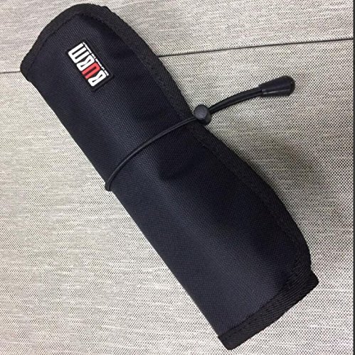 Cables-Organizer-Bag-ATailorBird-Folding-Roll-Up-Travel-Organizer-Carrying-Case-for-USB-CablesEarphonesSD-CardsPensPencilsCosmetic-Gadget-Black