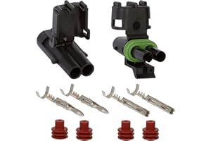 3 Sets of CustomConnectorKits Genuine Delphi (Aptiv) Weather Pack Single Assembly Kits (22 AWG, 2 Way)