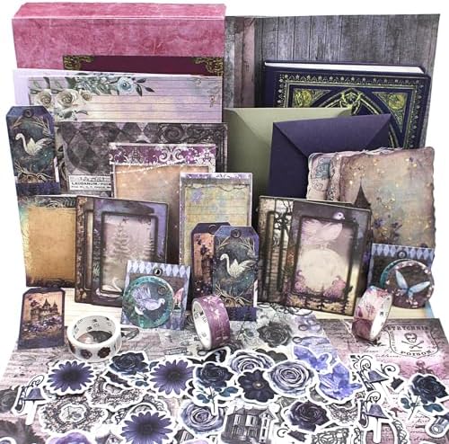 Book Lover Junk Journal Pages & Ephemera: 26 Page Kit Vintage Rose
