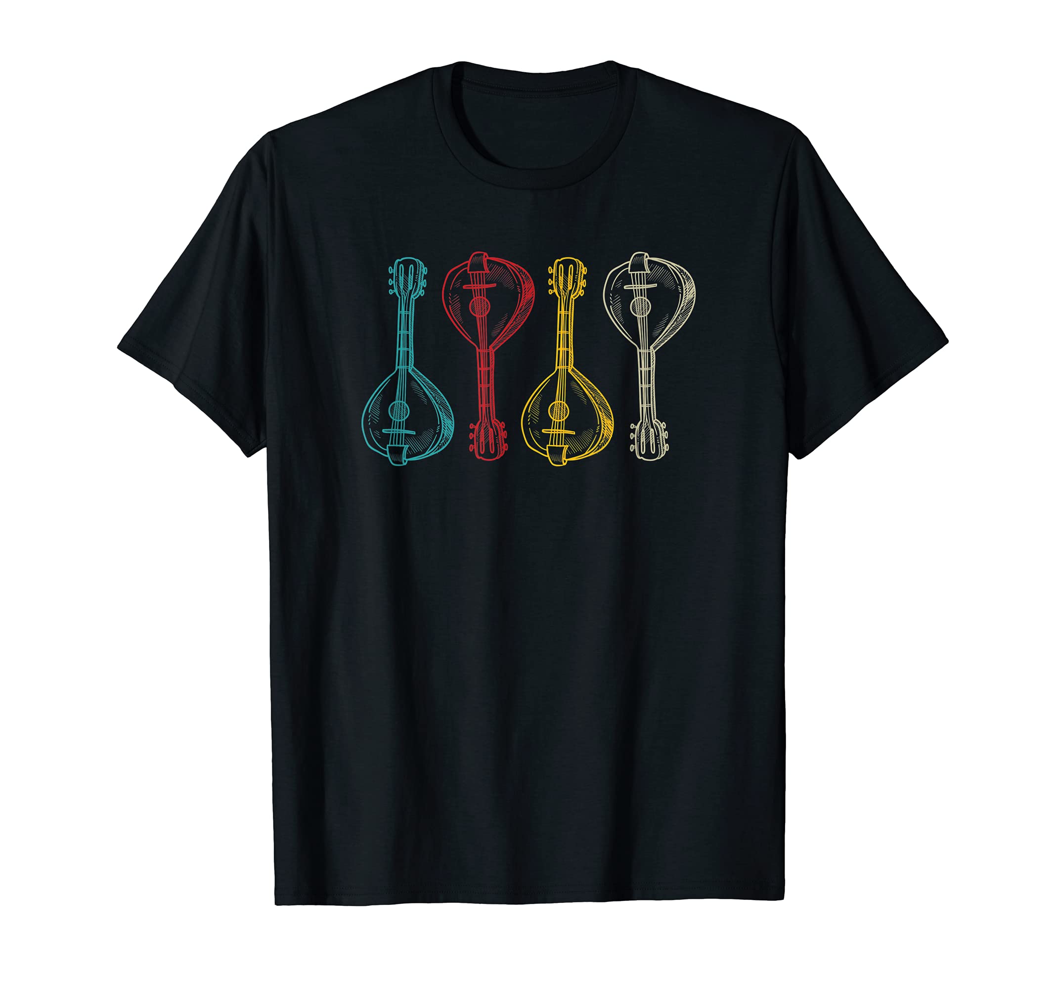 Retro colored mandolins - mandolin player T-Shirt