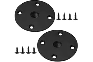 Hordion 2 pcs Speaker Stand Top Bracket with M20 Threading, 4"x1" Metal Speaker Mounts Hat, Black Studio Speaker Stand Adapte