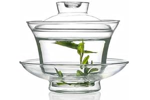 Emoyi China Classic Glass Teacup/Chinese Tea Cup/Gaiwan Tea Cup for Green Tea