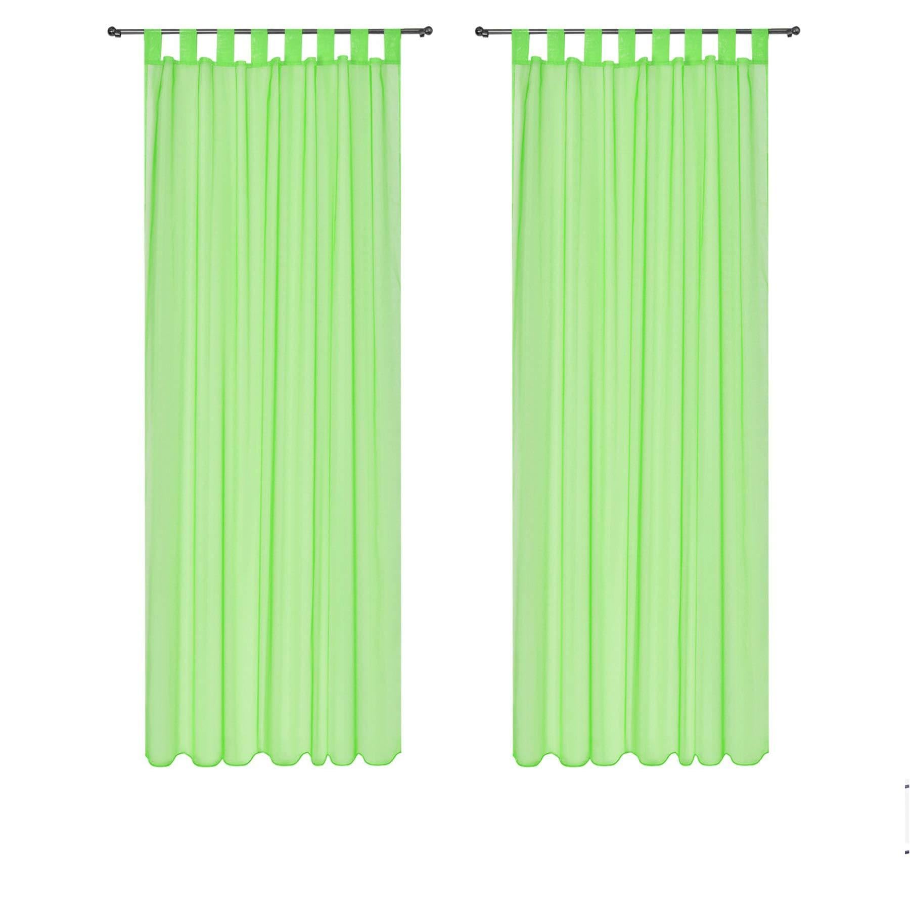 Megachest sheer Voile Tab Top Curtain (lime, 56" wideX48 drop(W142cmXH122cm))