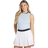 PUMA Women's Standard Range Pique Sleeveless Golf Polo, Silver Sky, S