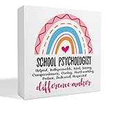 School Psychologist Gifts, Thank You Appreciation Gifts for School Psychologist Office Desk Decor Wooden Box Sign