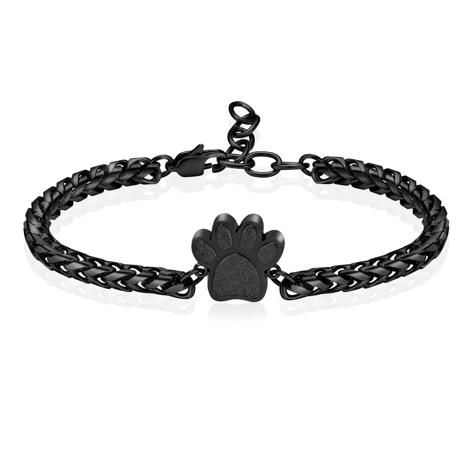VCCWYQK Paw Print Urn Bracelet for Ashes for Dog/Cat Cremation Jewelry for Ashes Cute Animals Adjustable Memorial Keepsake Bracelets Jewelry Gifts for Women (F)