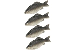 LOPUNER 4pcs Simulated Black Fish Artificial Fish Model Lifelike Toy for Aquarium Tank Decor