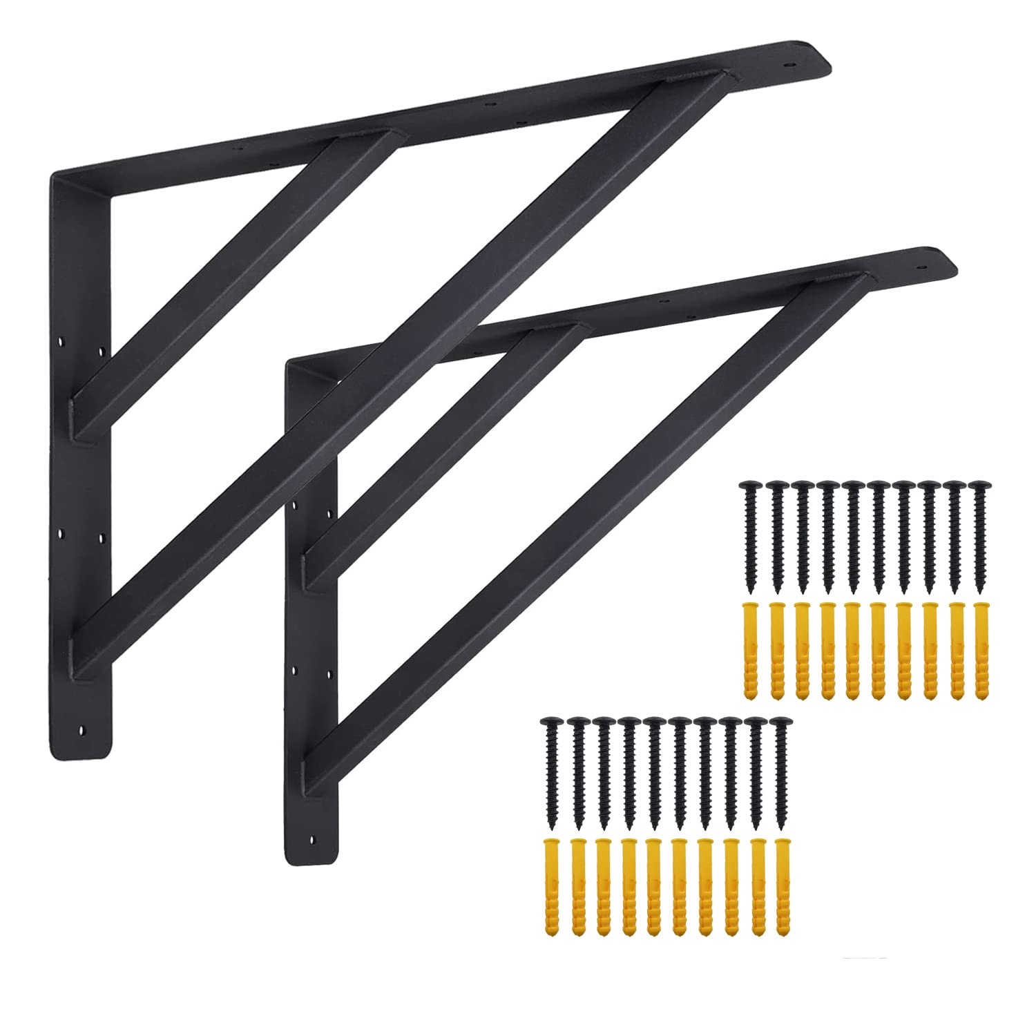 VANROUG Countertop Support Brackets, 406x304mm Heavy Duty L Brackets, Wall Mounted Solid Shelf Bracket for Scaffold Board Worktop Shelves Desk, Max Load 500lbs